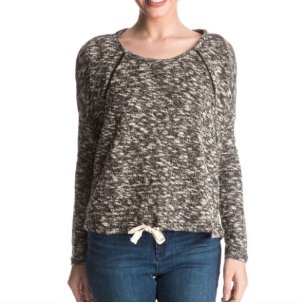 Roxy knit Loose Ends sweater tie waist L